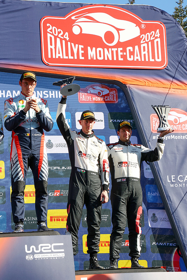 (圖上)儘管故障造成的時間差使Sébastien Ogier與搭檔Vincent Landais無力奪得家鄉站第十勝，TGR-ERT有兩車上頒獎台的成績也使他們維持在製造商排名首位。